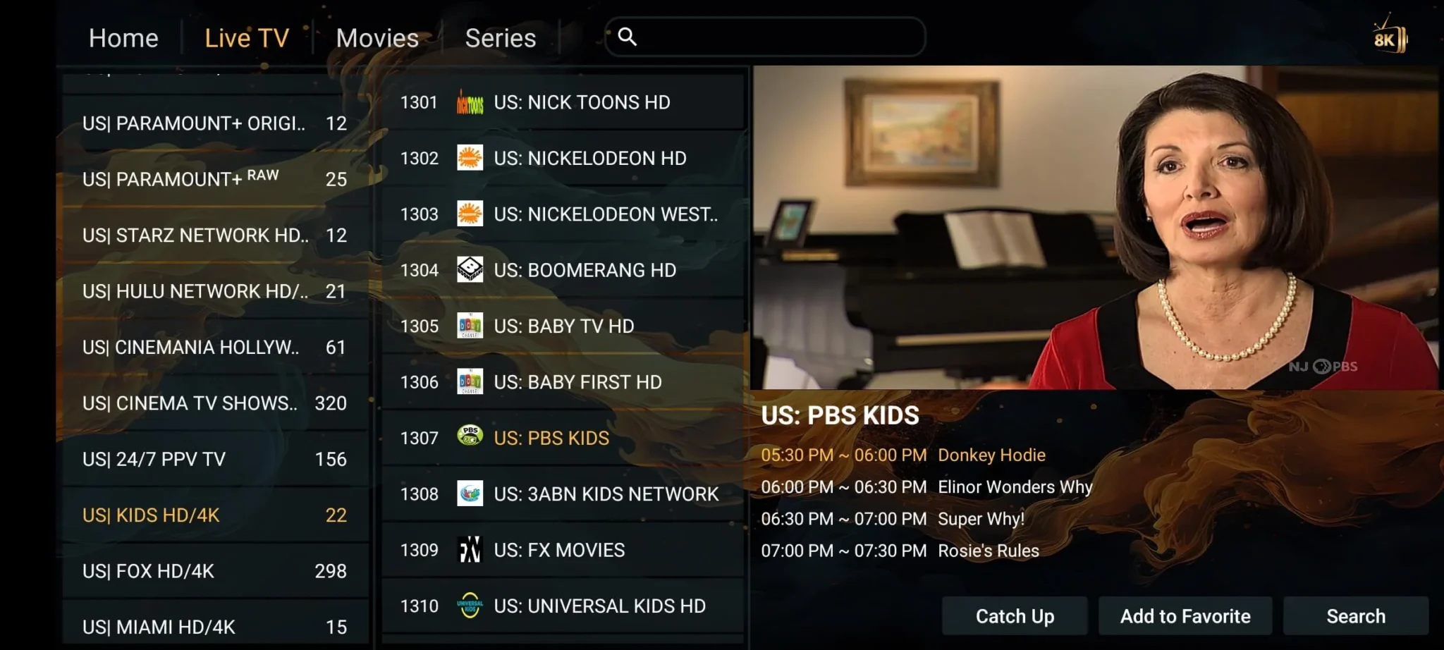 IPTV EPG gids schermafbeelding